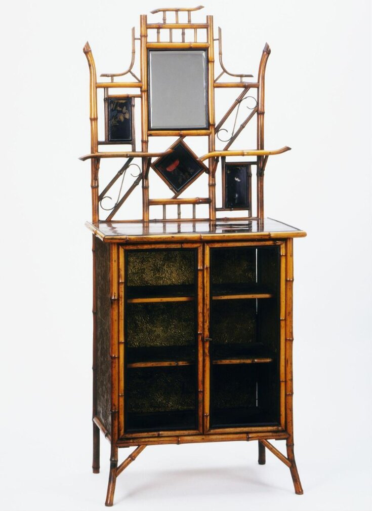 bamboo cabinet with lacquer panels