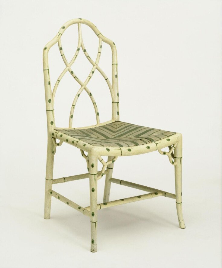 a beech chair painted to simulate bamboo